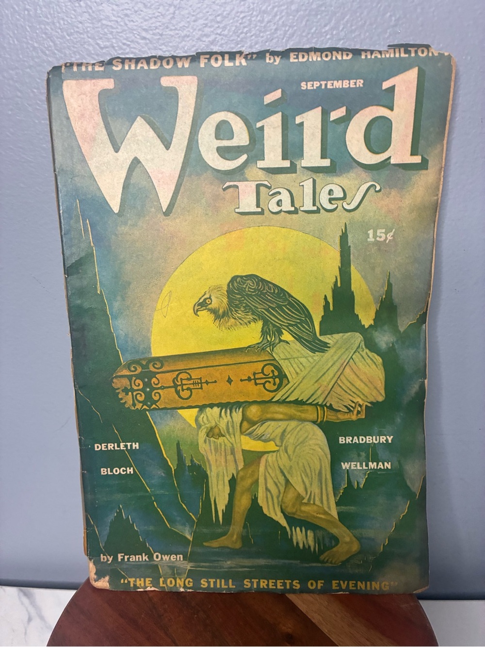 Weird Tales Vintage Style Wall Art - Blue Green Cover Print
